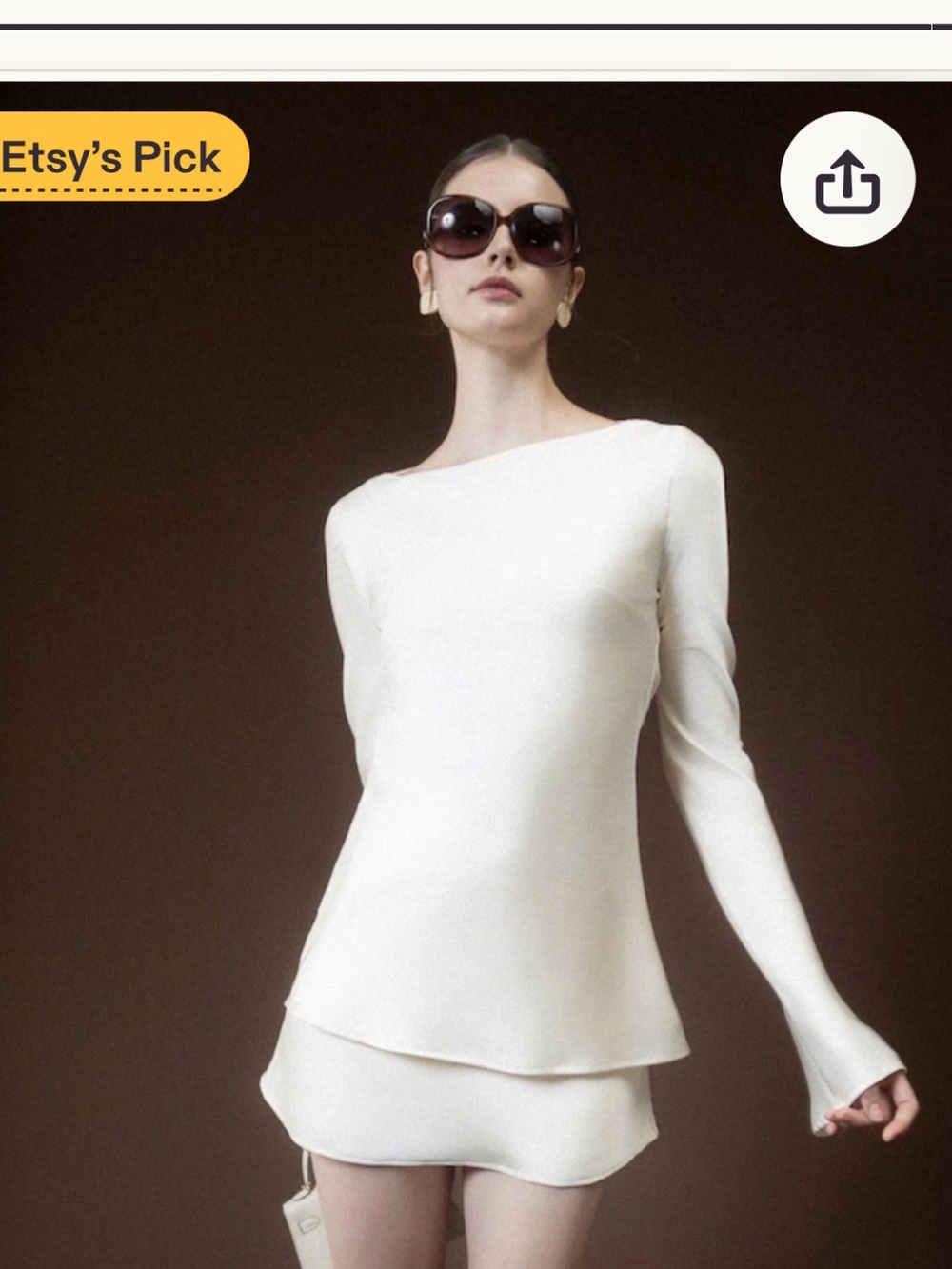 Elegant White Long-Sleeve Two Piece Set